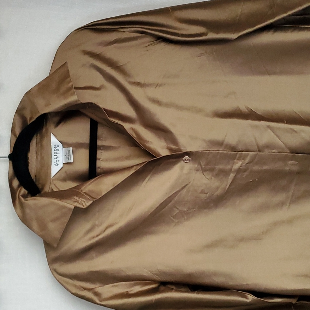Allison Taylor gold silk blouse